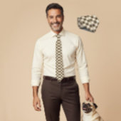 Cravate Paw Print Pattern Earthy Sand