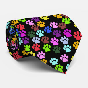 Cravate Paws colorés, Motif Paw, Paws de chien, Empreintes
