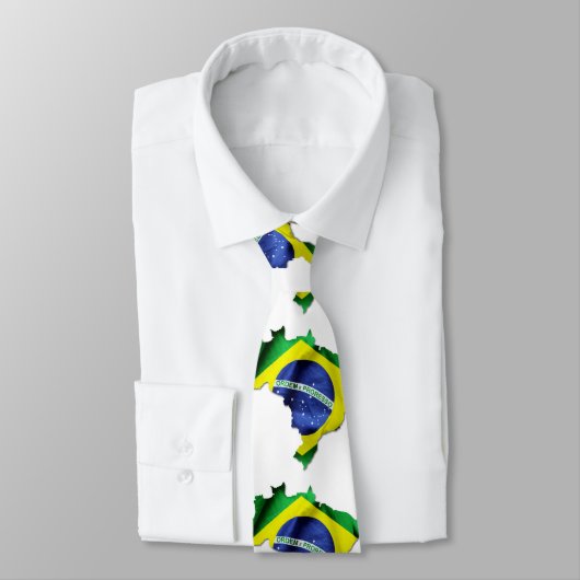 Cravate Pays du pavillon du Brésil (Attaché)