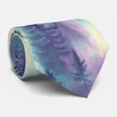Cravate Paysage auroral motif forestier (Roulé)