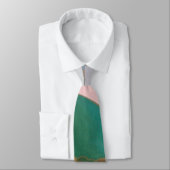 Cravate Paysage d'art abstrait motif bleu vert et rose (Attaché)