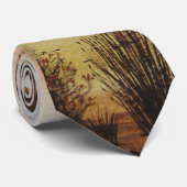 Cravate paysage d'automne avec les couleurs du coucher de (Roulé)