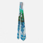 Cravate Paysage texturé bleu et vert Abstrait (Dos)
