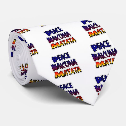 Cravate Peace Hakuna Matata Gradient Art (Roulé)