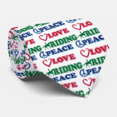 Cravate Peace Love Riding (Roulé)