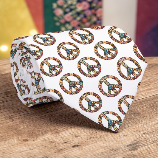 Cravate Peace Sign Custom Necktie Tie