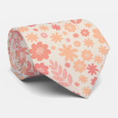 Cravate Peach Airy Fleur sauvage Meadow Motif (Roulé)