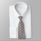 Cravate Peach Blue Lilac Circular Flourish Neck Tie (Attaché)