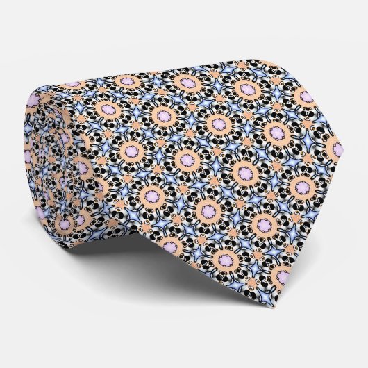 Cravate Peach Blue Lilac Circular Flourish Neck Tie (Roulé)
