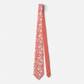Cravate Peach Floral Pattern Custom Necktie (Devant)