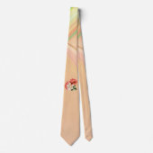Cravate Peach Peonies et Ghost Orchid (Devant)