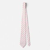 Cravate Peach polka croise sur blanc (Devant)