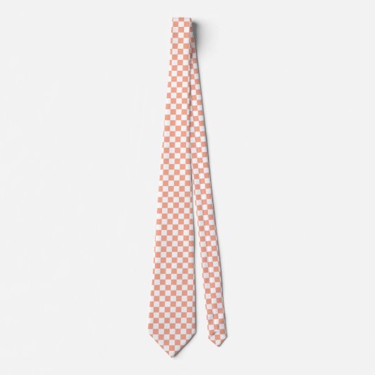 Cravate Peach Retro Checkerboard (Devant)