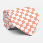 Cravate Peach Retro Checkerboard (Roulé)