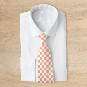 Cravate Peach Retro Checkerboard