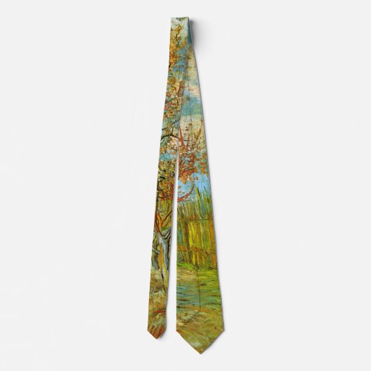 Cravate Peach Tree rose en fleurs par Vincent van Gogh (Dos)