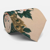 Cravate Peacock and Peonies de Hiroshige, Art japonais (Roulé)