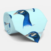 Cravate Peacock : bleu indien (Roulé)