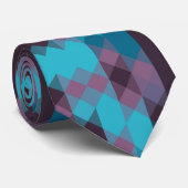 Cravate peacock blue, purple, topaz blue and thunder (Roulé)
