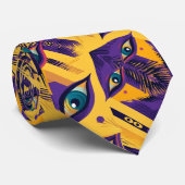 Cravate Peacock Eyes vif et audacieux (Roulé)