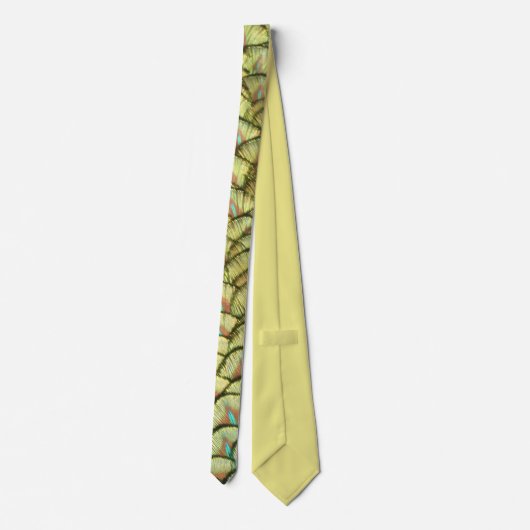 Cravate Peacock Feathers Yellow Pattern Neck Tie (Dos)