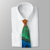 Cravate Peacock plumes avec Parties scintillant orange (Attaché)