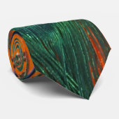 Cravate Peacock plumes avec Parties scintillant orange (Roulé)