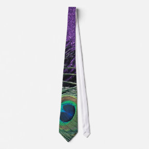 Cravate Peacock violet et noir