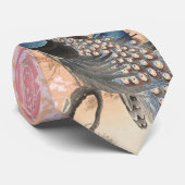 Cravate PEACOCKS, ROSE BLANC FLEURS SAKURA japonais Floral (Roulé)