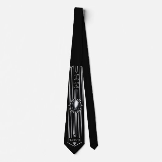 Cravate PEAFDOVE® SILVER EGG TIE — I AM A MAN Edition (Devant)