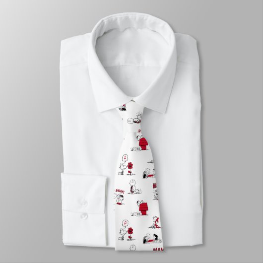 Cravate PEANUTS | Motif rouge et noir (Attaché)