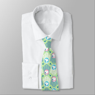 Cravate Peanuts   Snoopy Mint Green Deco Dreams Pattern