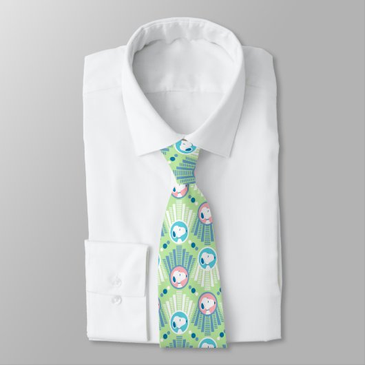 Cravate Peanuts | Snoopy Mint Green Deco Dreams Pattern (Attaché)