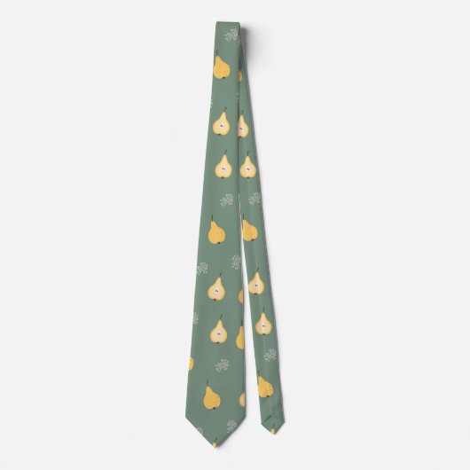 Cravate Pear jaune Motif sans couture (Devant)