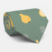 Cravate Pear jaune Motif sans couture (Roulé)