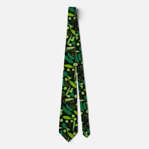 Cravate Peas motif 01.bw Black BG