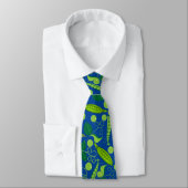 Cravate Peas motif 01.bw Bleu BG (Attaché)