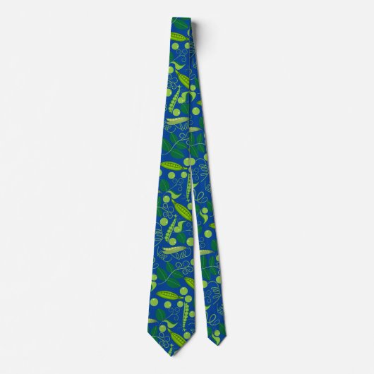 Cravate Peas motif 01.bw Bleu BG (Devant)