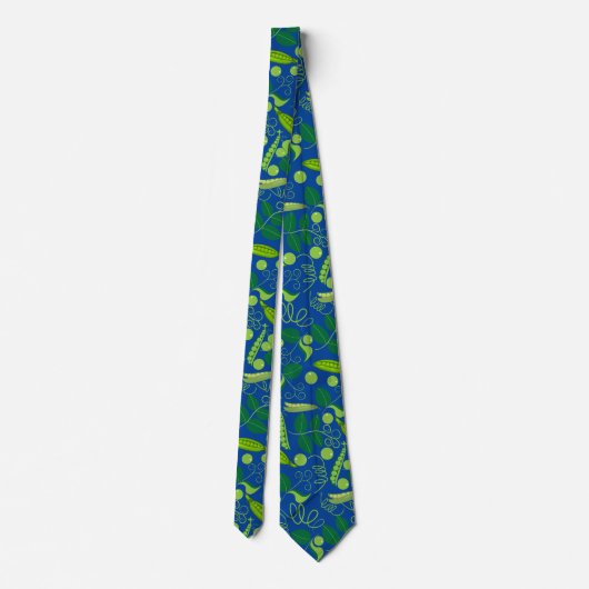 Cravate Peas motif 01.bw Bleu BG (Dos)