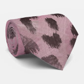 Cravate Peau de léopard en rose rose (Roulé)