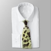 Cravate Peau de léopard en vert citron mandarine (Attaché)