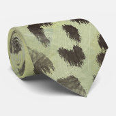 Cravate Peau de léopard en vert citron vert lime (Roulé)