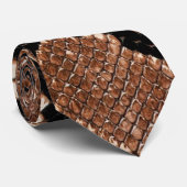 Cravate Peau de serpent à crotale diamant (Roulé)