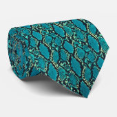 Cravate Peau de serpent turquoise (Roulé)