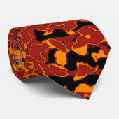 Cravate Peau Empreinte de léopard rétro (Jaune, Rouge, Noi (Roulé)