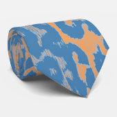 Cravate Peau Imprimée Léopard Bleu et Orange Rétro (Roulé)