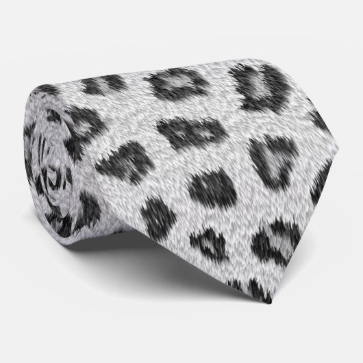 Cravate Peau léopard blanche (Roulé)