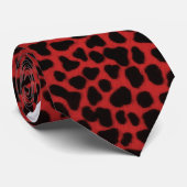 Cravate Peau léopard rouge (Roulé)