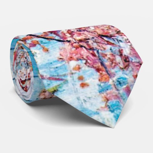 Cravate Pêche à fleurs, Van Gogh (Roulé)