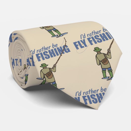 Cravate Pêche à la mouche dans Waders pêcheur Tan Beige (Roulé)